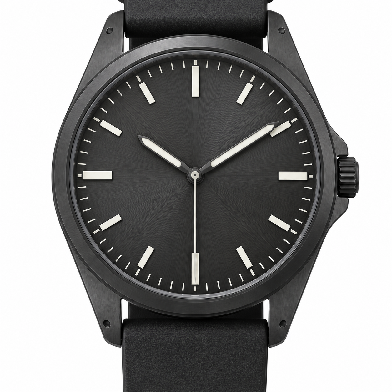 39mm チャコールPVD ソーラーウォッチ W0915-03 文字盤ディテール