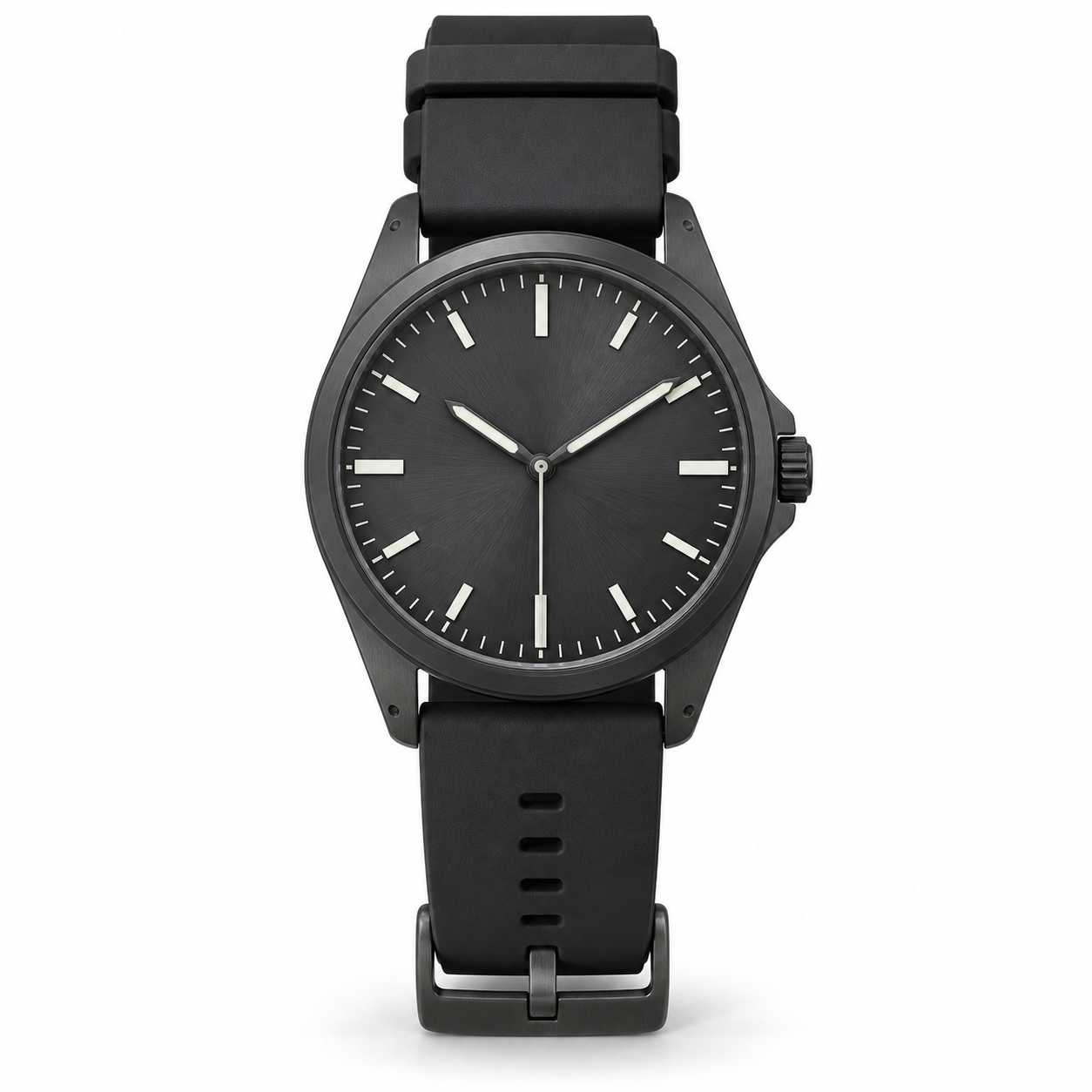 39mm チャコールPVD ソーラーウォッチ W0915-03 正面商品写真