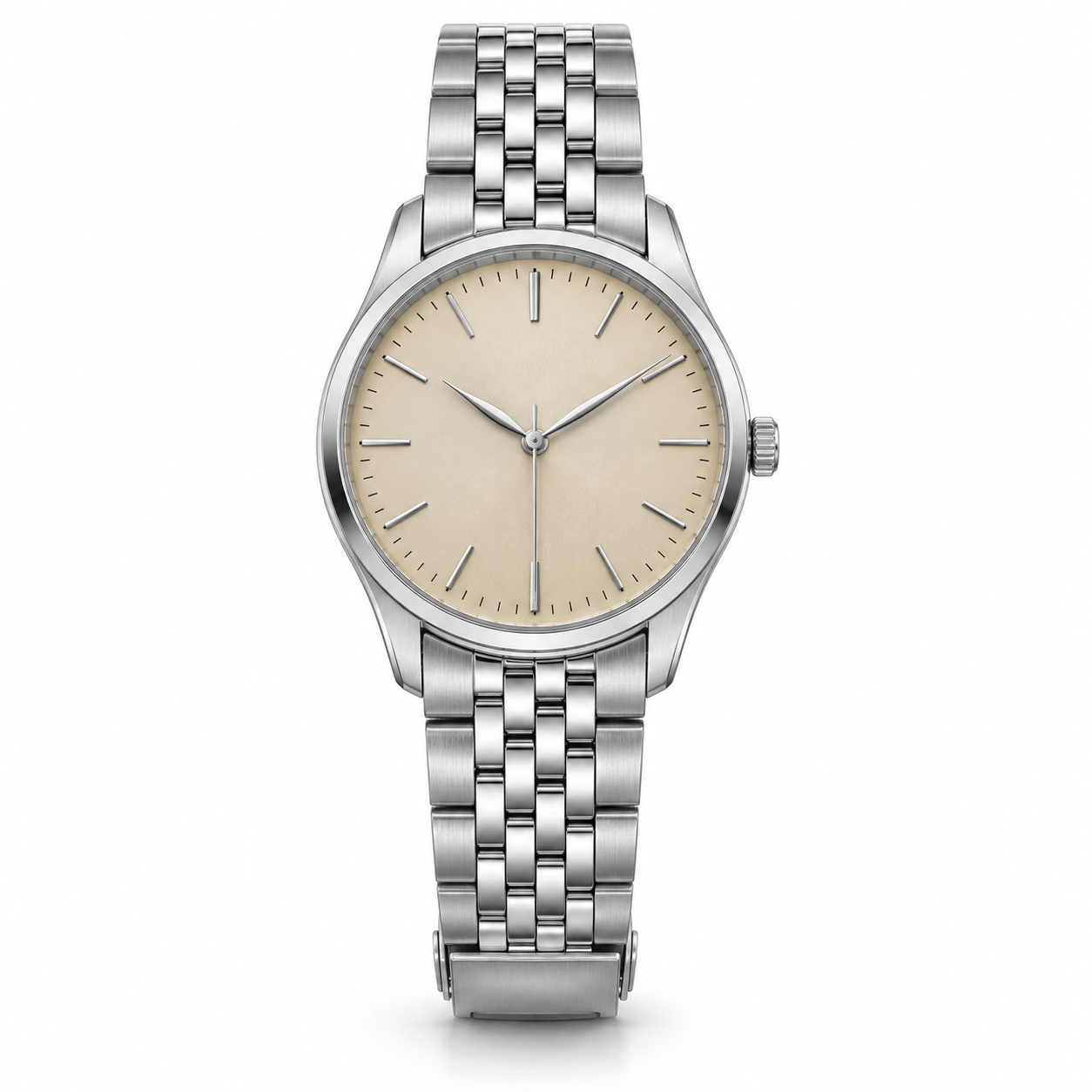 34mm シャンパン文字盤 ステンレス クオーツウォッチ W0915-02 正面商品写真
