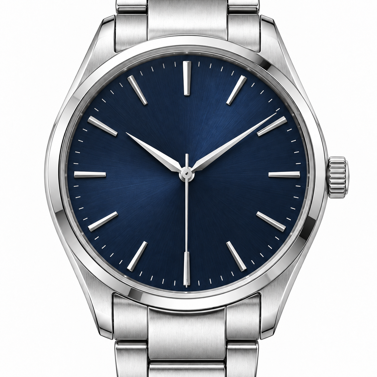 36mm ネイビーダイヤル ステンレス 自動巻きウォッチ W0915-01 文字盤ディテール